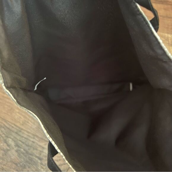 Sina Pearson Momentum Textiles Gray Ivory Plaid with Black Tote Bag NEW - Picture 6 of 11